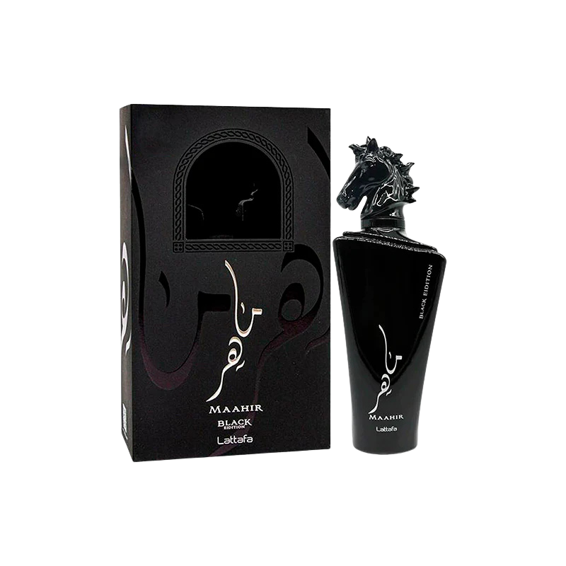 EAU DE PARFUM LATTAFA MAAHIR EDICIÓN NEGRA X 100 ML